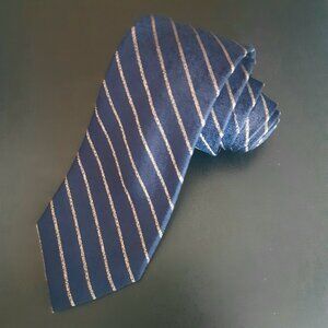Extra Long Michael Kors 64" Silk Men's Diagonal Striped Navy Neck Tie